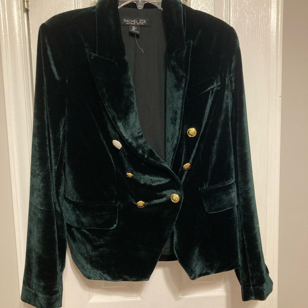 NWOT Rachel Zoe Green Velvet Blazer